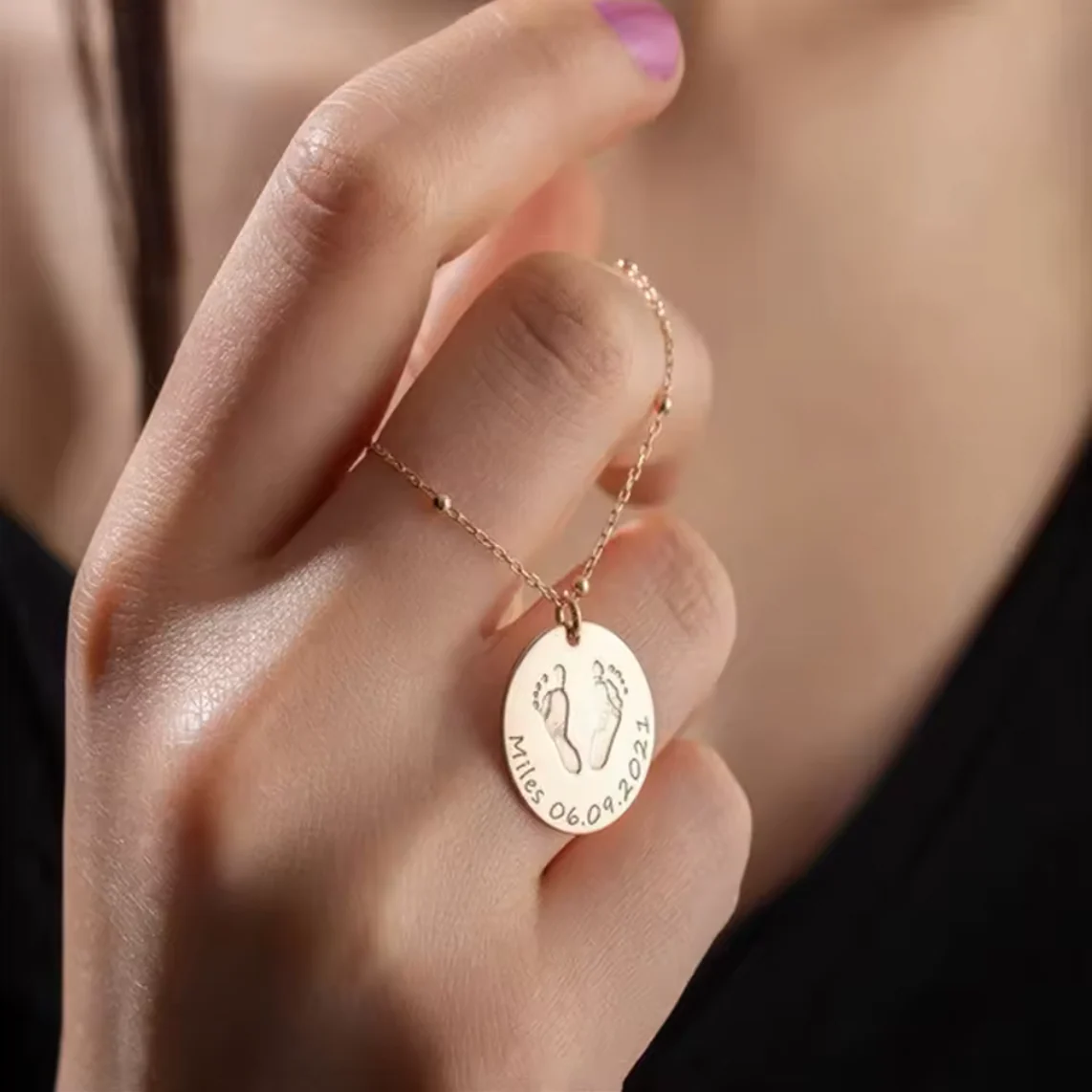 Custom Footprint Necklace - Image 3